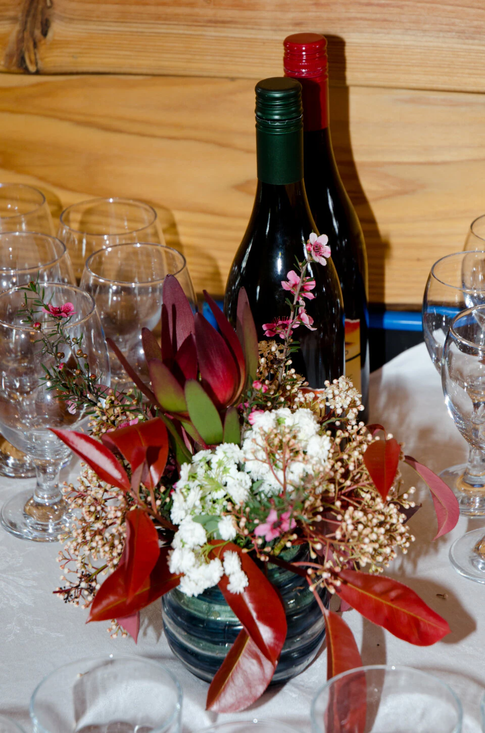 Wedding table setting in the cafe